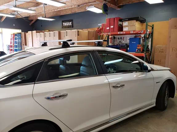 Hyundai Sonata Plug-in Hybrid Base Roof Rack Systems installation