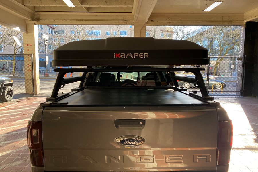 2022 Ford Ranger Fitted with a Prinsu Design Modular Roof rack. Also fitted is a Yakima Outpost Mid height bed rack and IKamper Skycamp 2.0 Mini. This Ranger is ready for any trip and any accessory!
