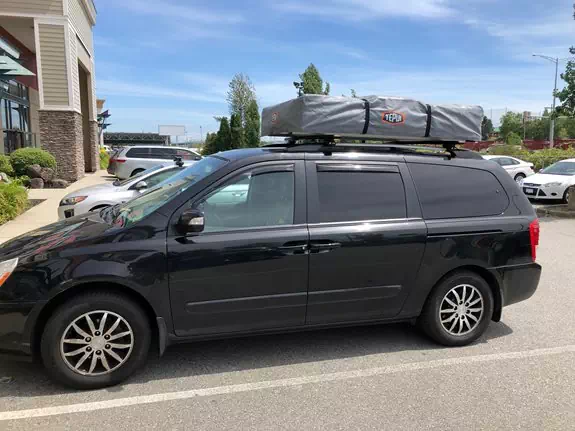 Super excited to help this customer out with a Tepui Explorer Autana on their Kia Sedona! Tent is nice and compact when folded up, and easily unfolds for space for 4 people! 