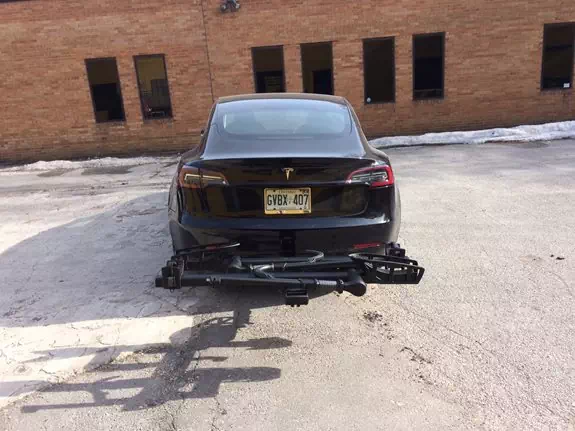 Tesla Model S 4DR  Bike Racks installation