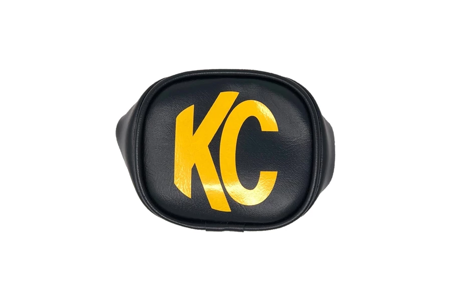 KC HiLiTES 3 Inch Soft Vinyl Cover - Round - Pair - Black, Yellow KC Logo